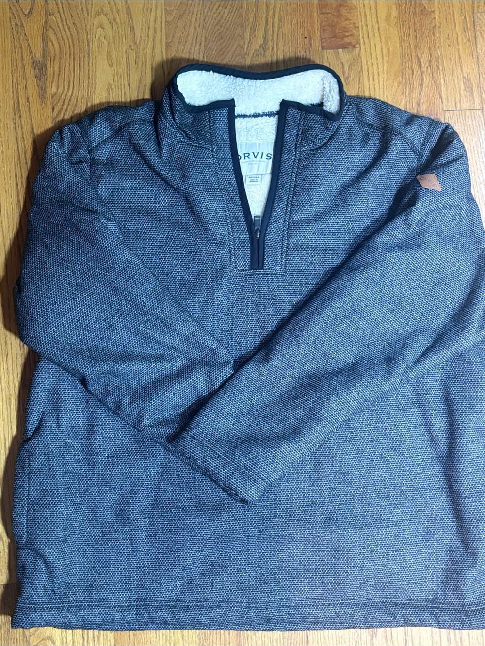 Orvis XXL Sherpa Lined Sweater Knit Pullover Vacation Hiking Camping